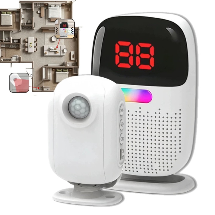 Bezdrátový pohybový senzor ID Pager 300 m Alarm pro domácnost a seniory