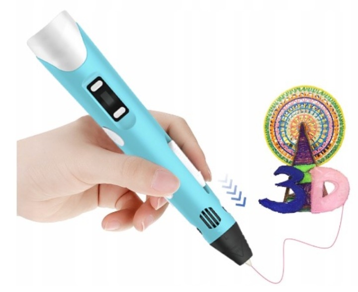 Ручка 3D принтер 3D для дітей ручка синій + філамент 110 м + килимок — фото 5
