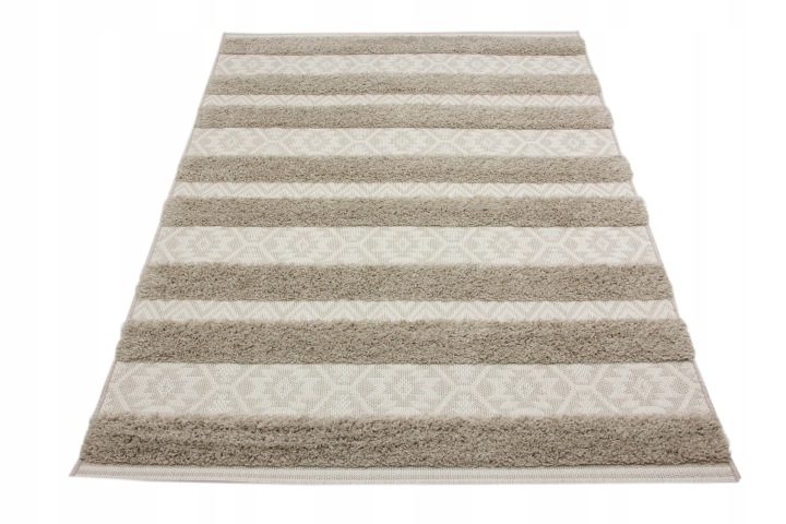 Koberec Dvouúrovňový Shaggy Sisal Béžový Indiana 200x290 cm