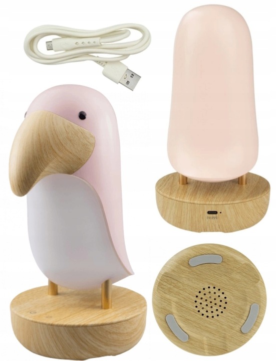 Нічник LED Тукан Рожевий Біла Тепла + Колонка BLUETOOTH SPEAKER USB — фото 5