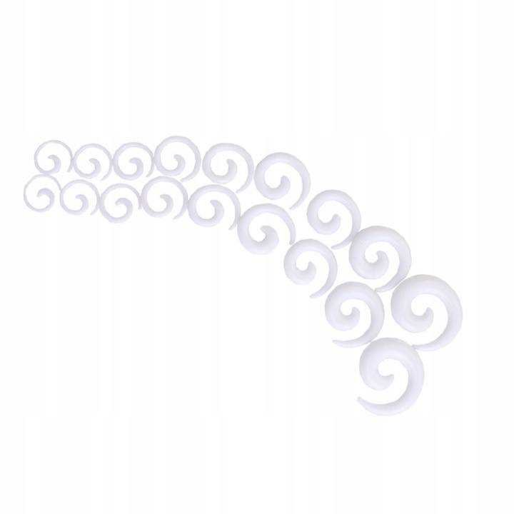 9Pairs Акриловий Spiral Gauge Earrings Ear Plug Для розтяжки Білий — фото 3