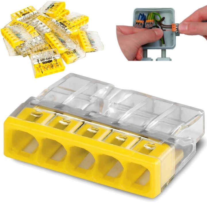 Rychlospojka Wago Kabelové instalační konektory 5-trubkové 5x2,5 mm 100 ks