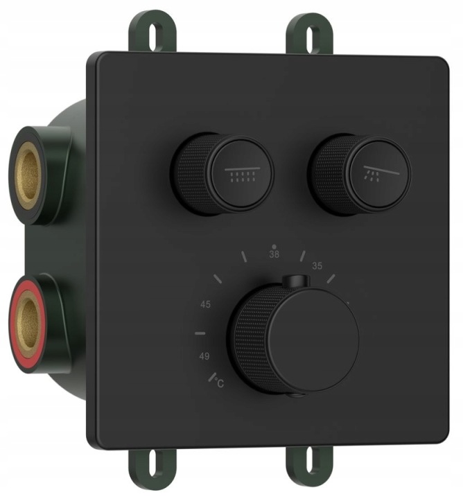 Smart Select sprchová baterie termostat pod omítku, 2 výstupy, černá matná