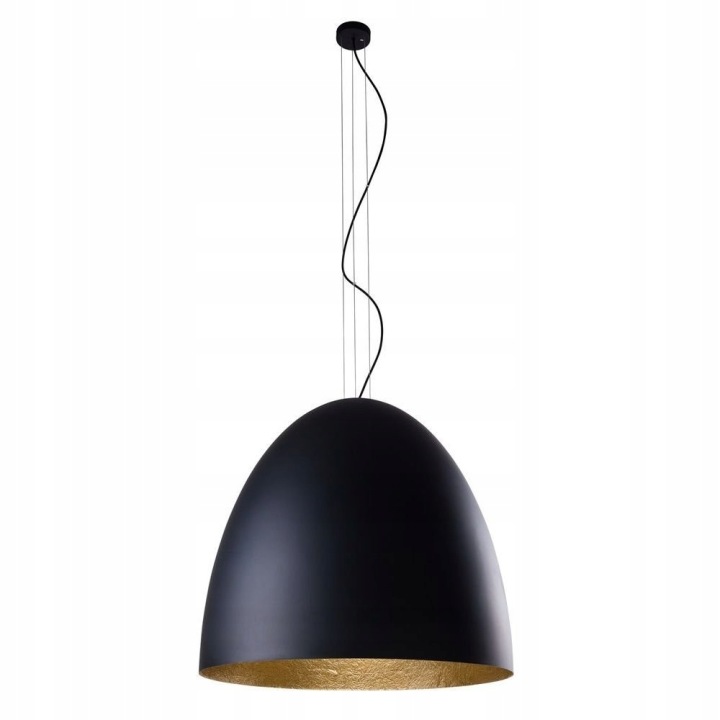 Černá závěsná lampa Egg XL je moderní nad jídelní stůl Nowodvorski