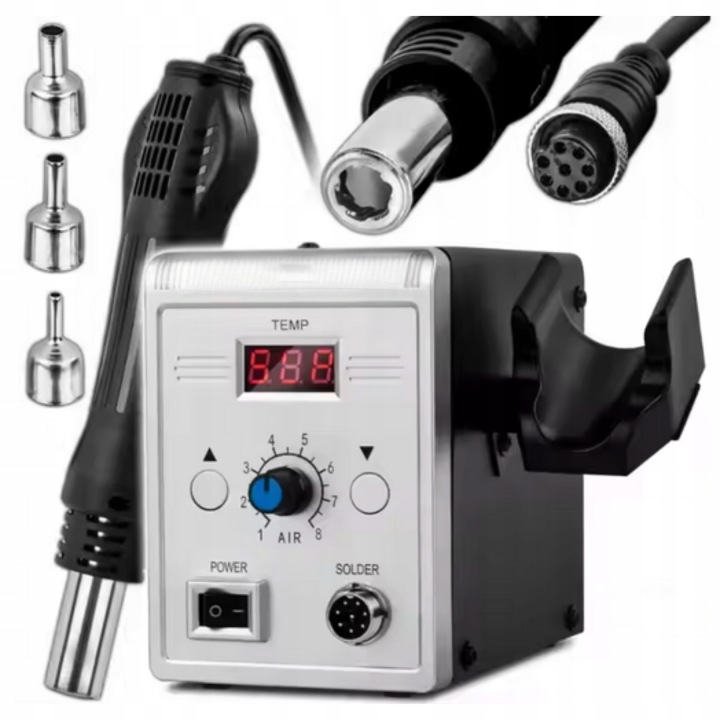 Pájecí stanice Hot Air Horkovzdušná páječka Sada 858D 700W