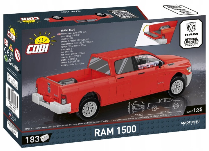 Конструктор COBI 24607 автомобіль RAM 1500 183 ел. — фото 2