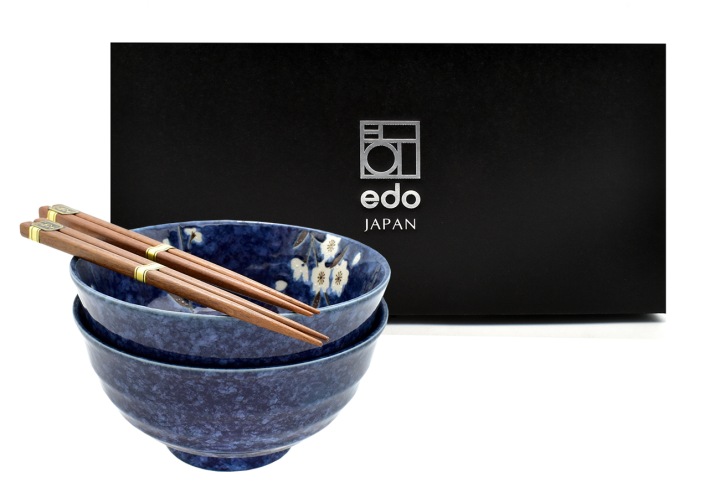 Sada 2 misek s tyčinkami Udon Cobalt Hana 800 ml Box