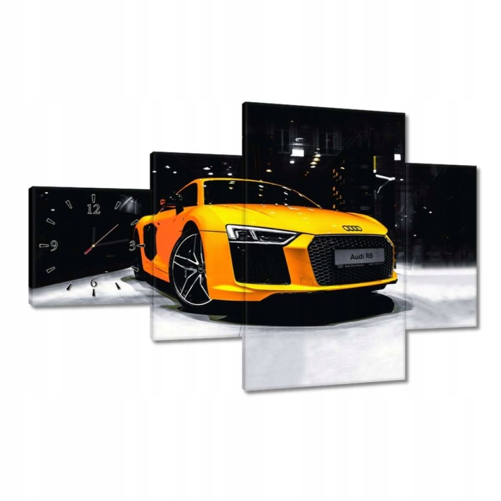 Hodiny 130x80 Žluté Audi R8