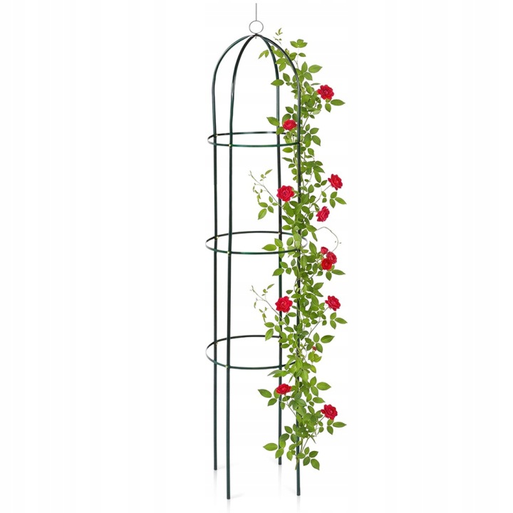 Pergola zahradní obelisk kovová zelená 36x36x194 cm