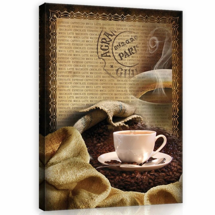Obraz 75x100 Káva espresso ráno teplé aroma zrna šálek mrtvý