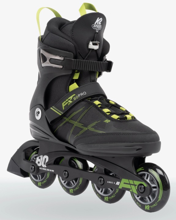 Ролики Чоловічі K2 FIT 80 PRO 43,5 80 мм ABEC-5 SoftBoot Фітнес Чорно Зелені (виставковий) — фото 2