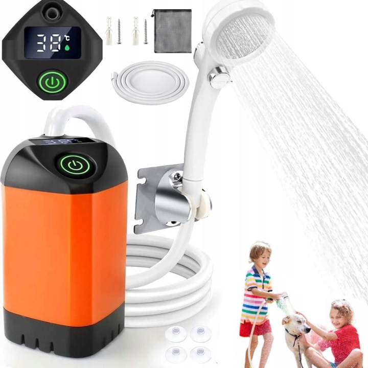 Turistická Sprcha Elektrická Pumpa 48000 Mah LCD Sprchová Hlavice