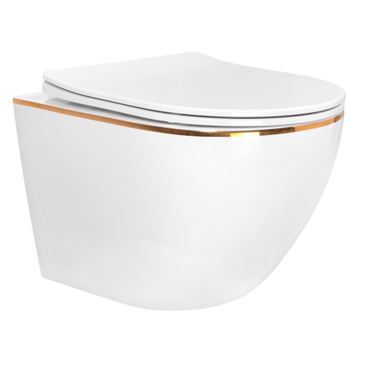 Miska Wc Rea Carlo Mini Tornado Nf Gold Edge