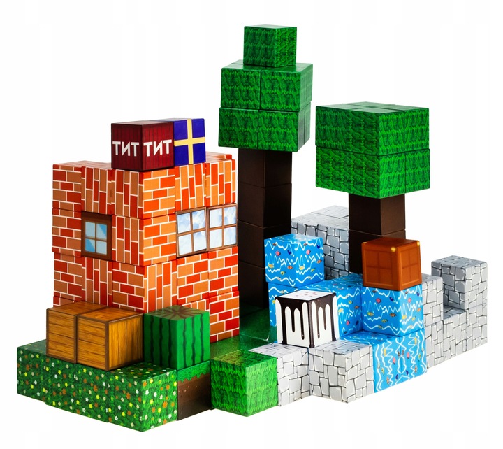 MAGNETIC BLOCKS 3D BLOCKS WORLD BUILDINGS PLANTS CUBES MAGNETS 108el Manufacturer code 66072