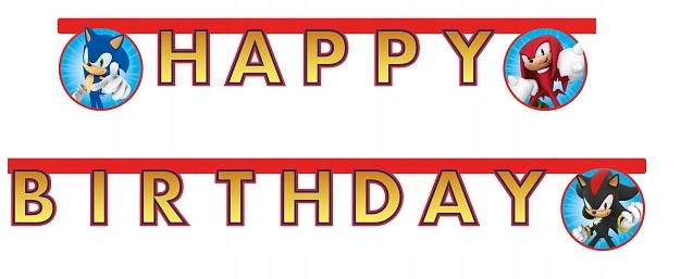 Банер на день народження HAPPY BIRTHDAY Sonic Гірлянда на день народження — фото 2