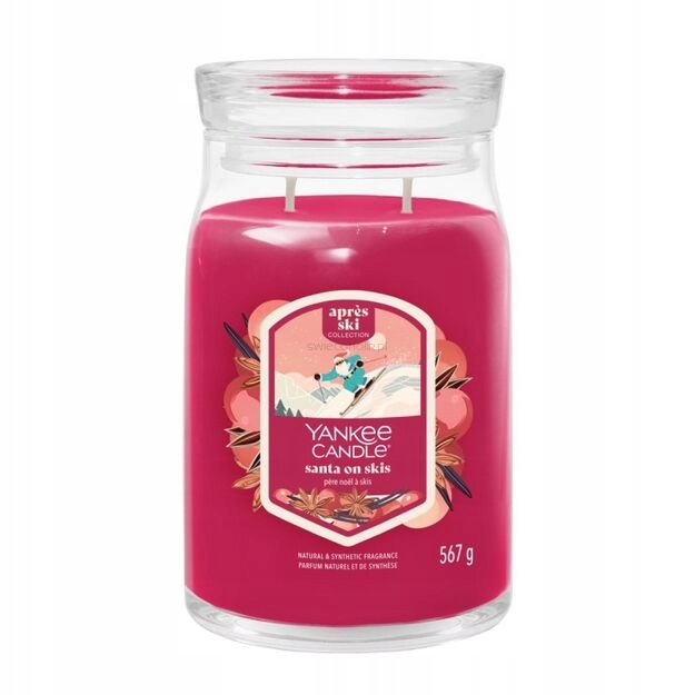 Yankee Candle Velká vonná svíčka Santa On Skies Vánoční