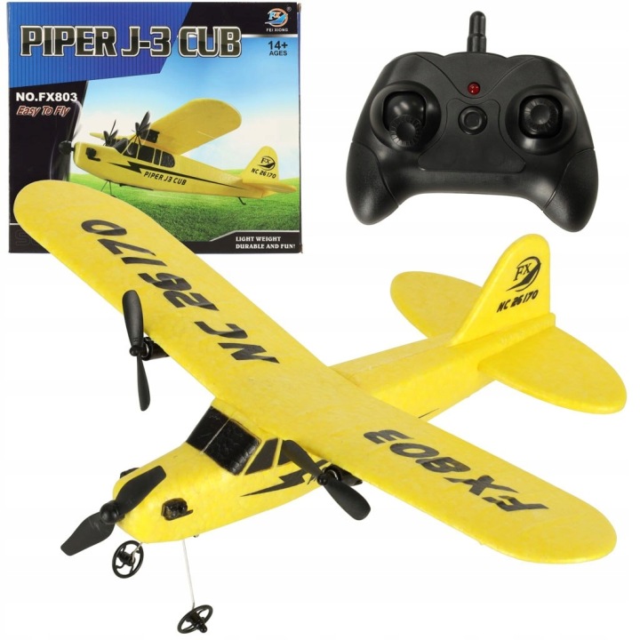 Літак RC FX803 Piper J-3 Дитинча Дистанційно Керований 2CH 2.4 ГГц 150 мАг Для Початківців — фото 2