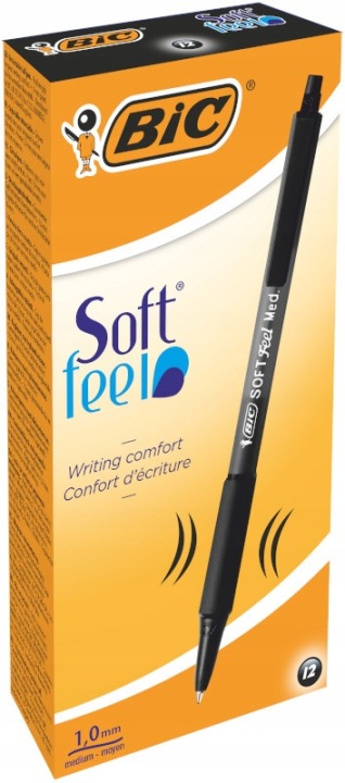 Ручка автоматична BIC SOFT FEEL GRIP MED. 1.0 мм чорний
