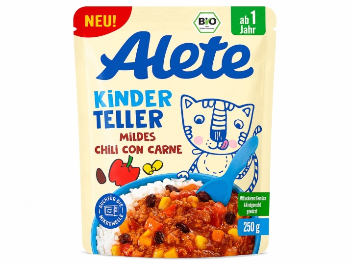 Alete Біо Kinder Teller Лагідні Чилі з Carne з Рисом 250 г