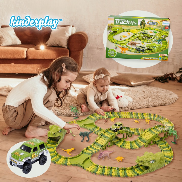 MEGA TOR WYŚCIGOWY DINOZAUR PARK MAGIC TRACK 270el EAN (GTIN) 5907747602687