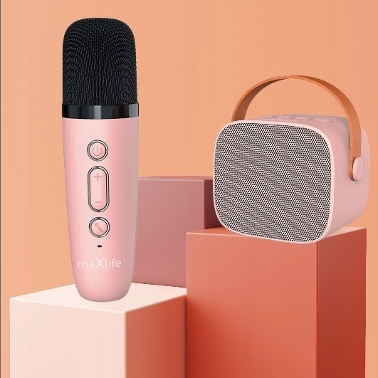Набір для караоке мікрофон + колонка бездротова караоке рожевий BLUETOOTH — фото 2
