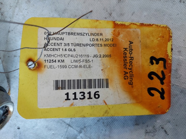 Hauptbremszylinder Bremspumpe HUNDAI ACCENT 2005R 1.6 B MANDO