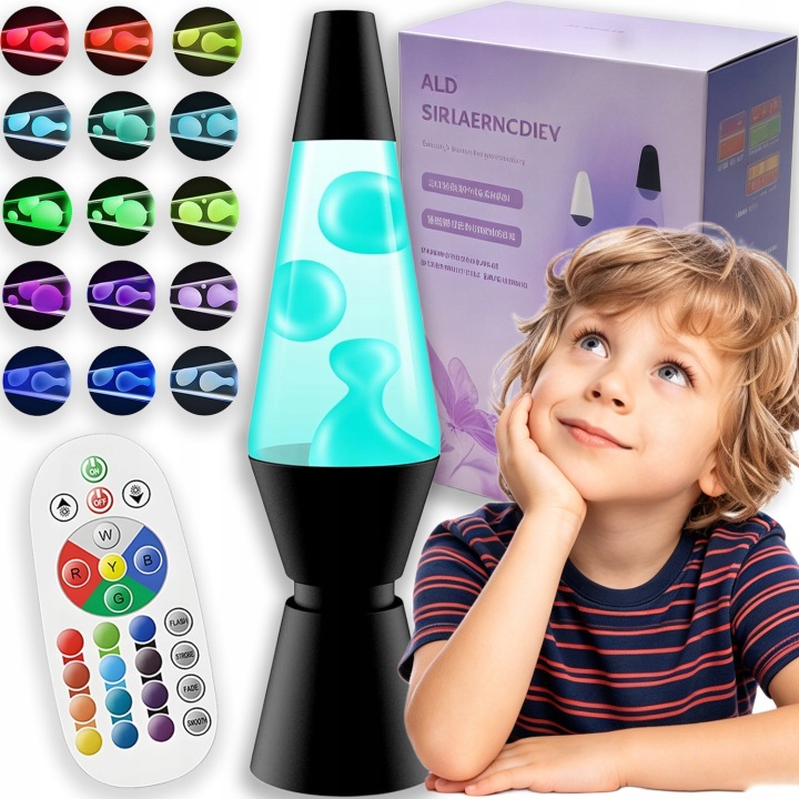 Rgb Stolní Lampička Dekorativní Stolní Noční Lampa Lava 17 Barev 4 Režimy