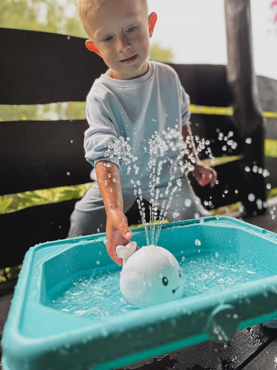 ZABAWKA DO KĄPIELI WIELORYB TRYSKAJĄCY WODĄ FONTANNA LED WOOPIE BABY Certyfikaty, opinie, atesty CE