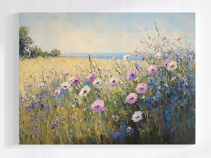 Plakát Pohled Na Krajinu Louka Pole Květiny Léto Příroda 100x75