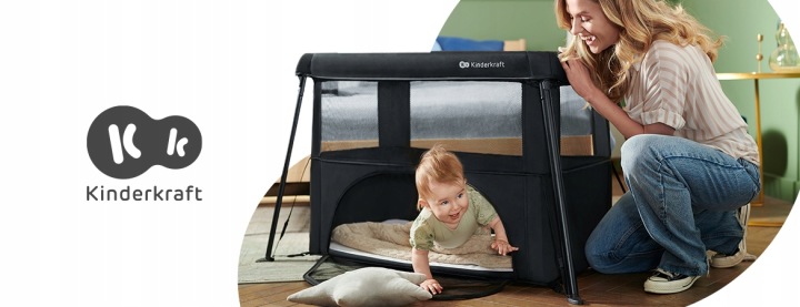 Ліжечко туристичне Kinderkraft CAMI 3 в 1 сірі, легкі, 93,5×62×55 см — фото 9