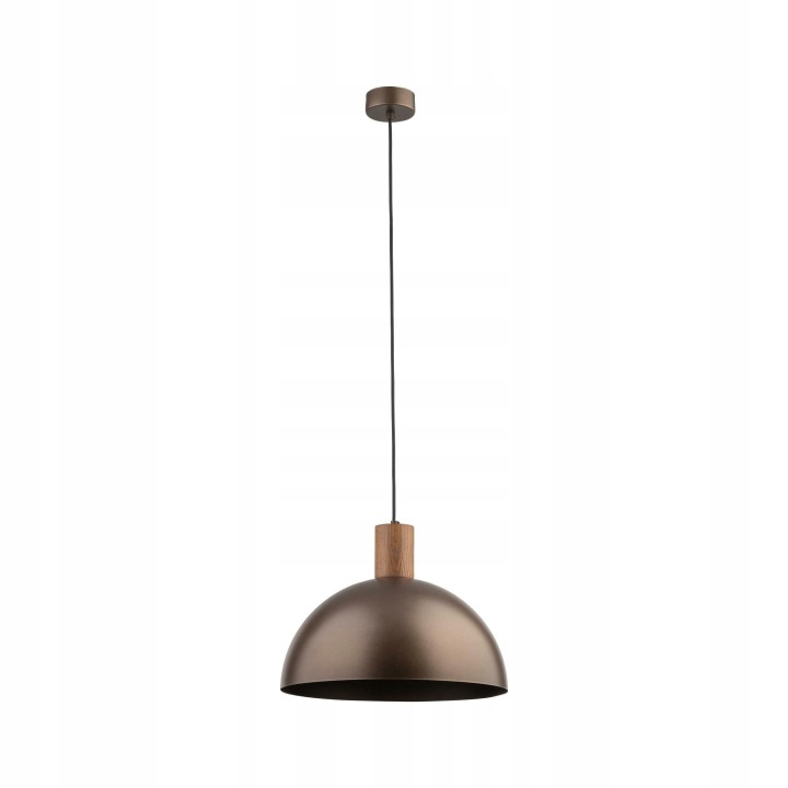 Stropní Svítidlo Oslo Hnědá Kovová Stínidlo 1xE27 33,5 cm Závěsná lampa Pokoj