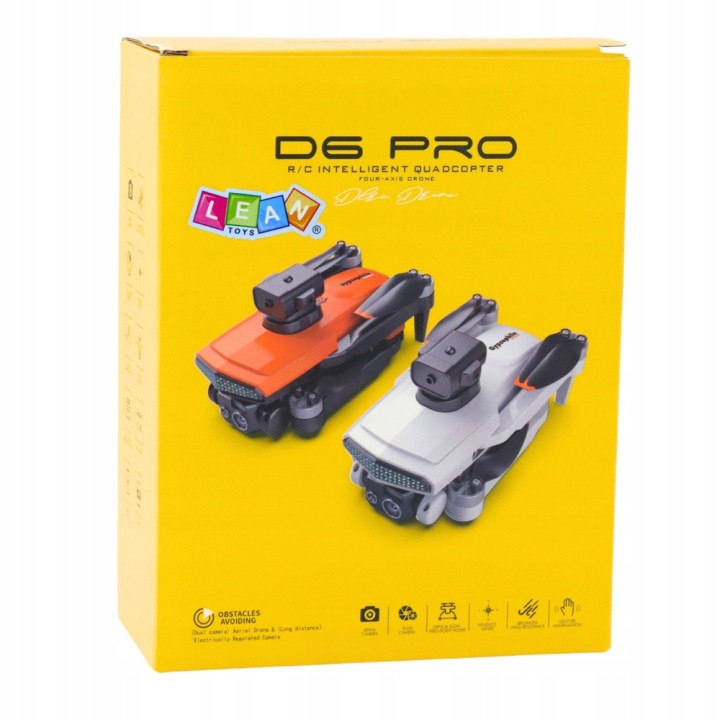 Дрон D6 PRO Камера Вогні LED Додаток Світло-сірий Lean Toys — фото 5
