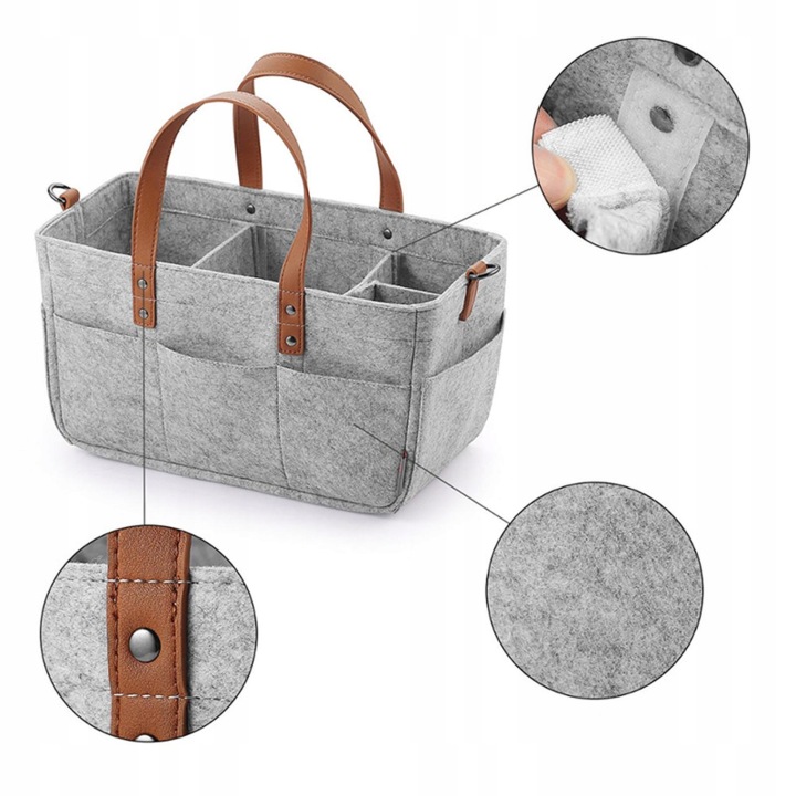 Storage Tote Bags Baby stuff Storage Світло-сірий — фото 9