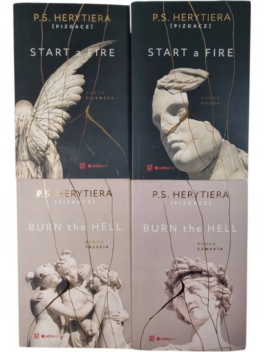 Zdjęcie egzemplarza: Trylogia Hell Start a Fire / zestaw 4 książek / Barlińska P.S. Herytiera