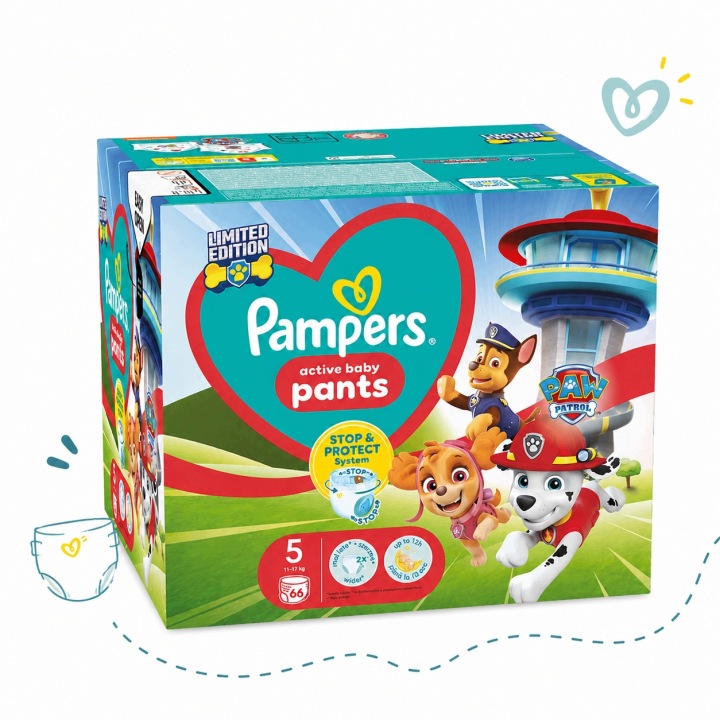 Pampers Штани Щенячий Патруль Трусики-підгузки розмір 5 (11-17 кг) 66 шт.