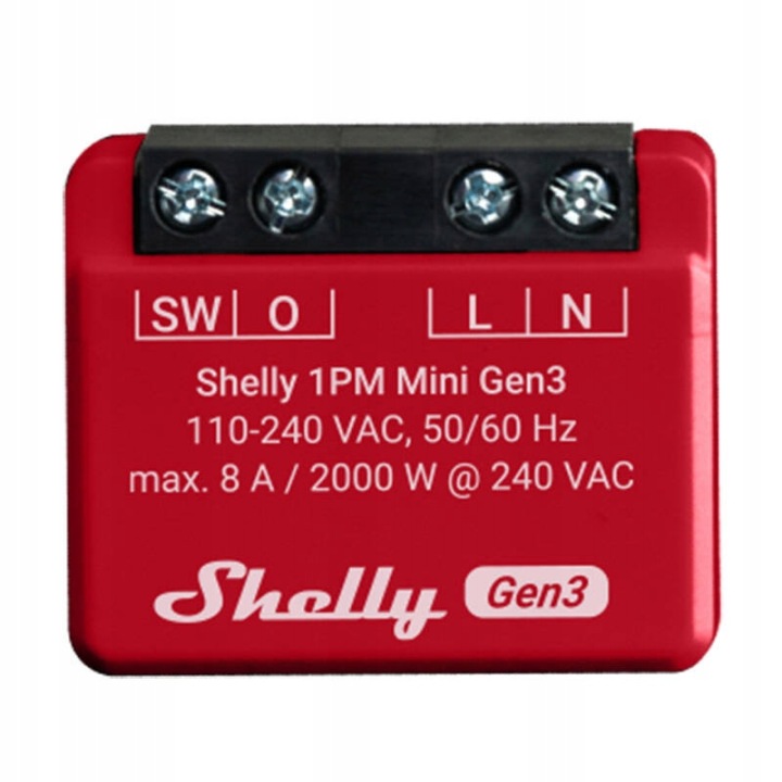 Wifi Relé Shelly 1PM Mini GEN3 Bluetooth