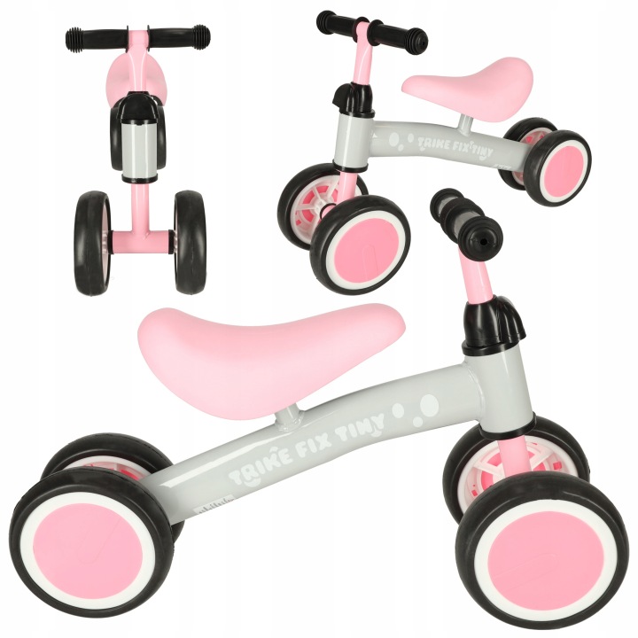Біговел каталка для дівчинки TRIKE FIX TINY чотириколісний рожевий — фото 5
