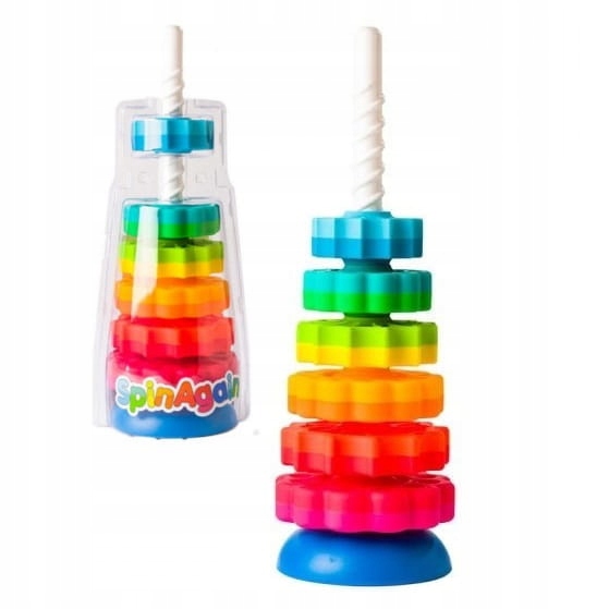 Кольорова Закручена Вежа Пірамідка Колеса Spin Again FAT BRAIN TOYS SpinAgain — фото 12