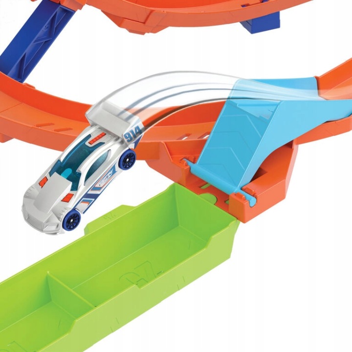 HOT WHEELS ACTION LET'S RACE набір треків закручені TORNADO петель + 1 машинка — фото 8