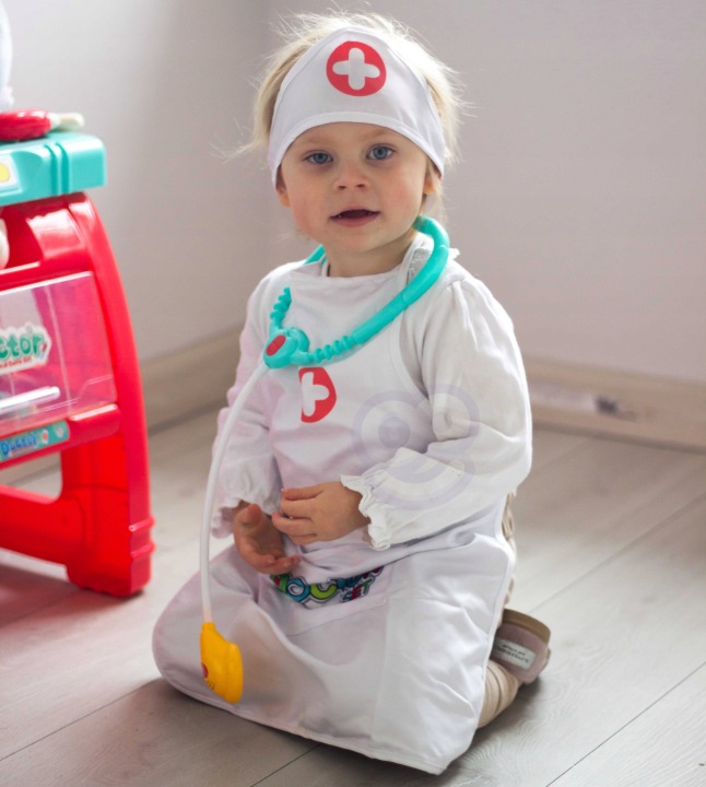 FARTUCH STRÓJ LEKARZA DOKTOR PIELĘGNIARKA WOOPIE Rozmiar 50