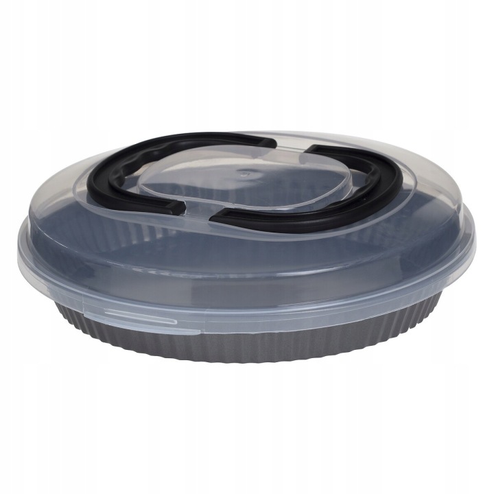 BLACHA FORMA METALOWA DO PIECZENIA NA TARTE CIASTO Z POKRYWKĄ 26X7 CM