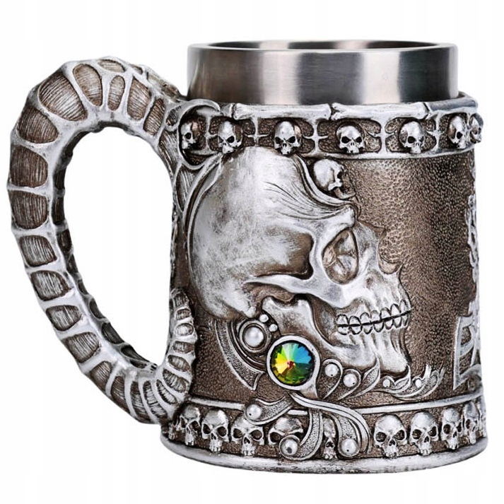 Pivní Sklenice Na Pivo Dárek Pro Něj 500 ml Lebka Dřevěný Dnd Ocel Karčma