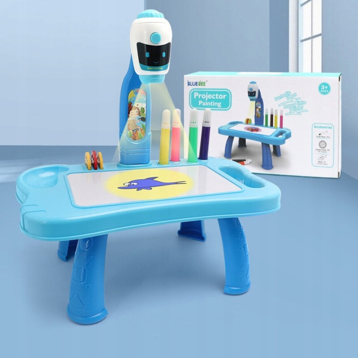 Міні Проектор Робот Столик 2 в 1 Аксесуари Синій Lean Toys — фото 3