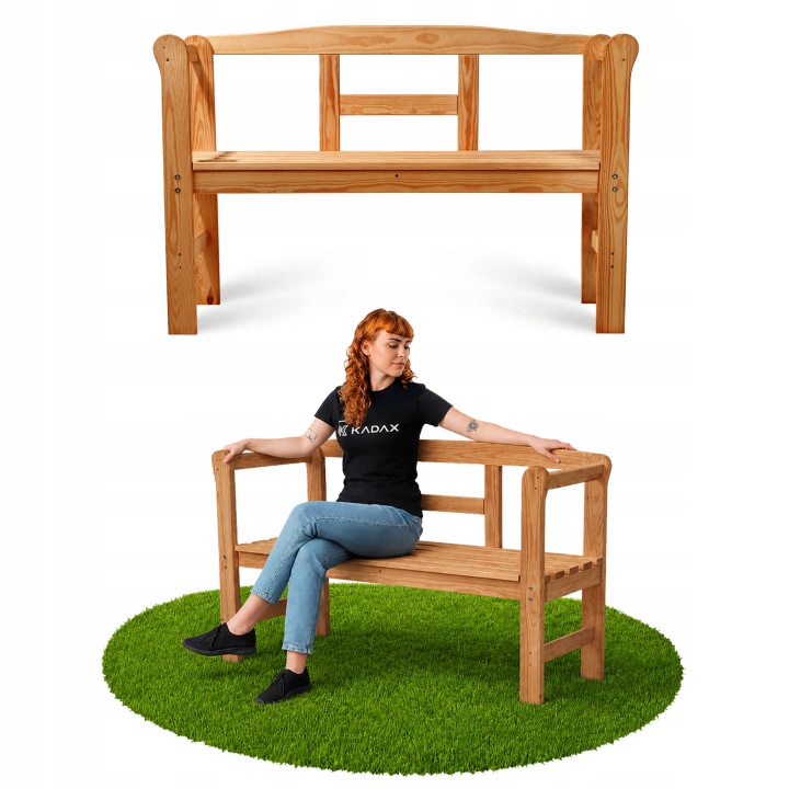 Dřevěná Zahradní Lavička S Opěradlem 119 CM Terasová Lavička Do Zahrady Tik