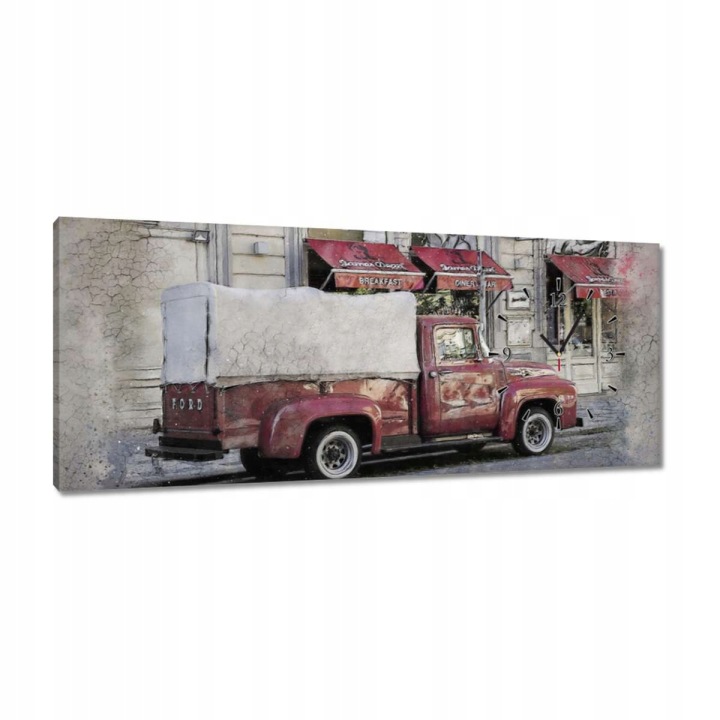Hodiny 100x40 Červený PickUp z Usa