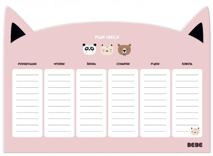 Розклад уроків A4 BEBE Friends Girls INTERDRUK