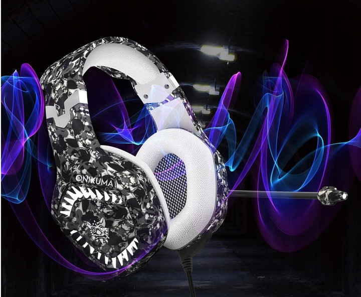GAMING HEADPHONES FOR GAMERS LED MICROPHONE +COMBO Color grey
