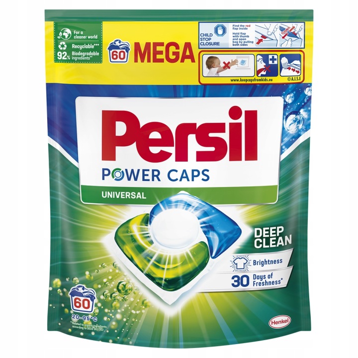 PERSIL POWER капс. білий капсули для пральна біла 60 шт. великі упаковка — фото 2