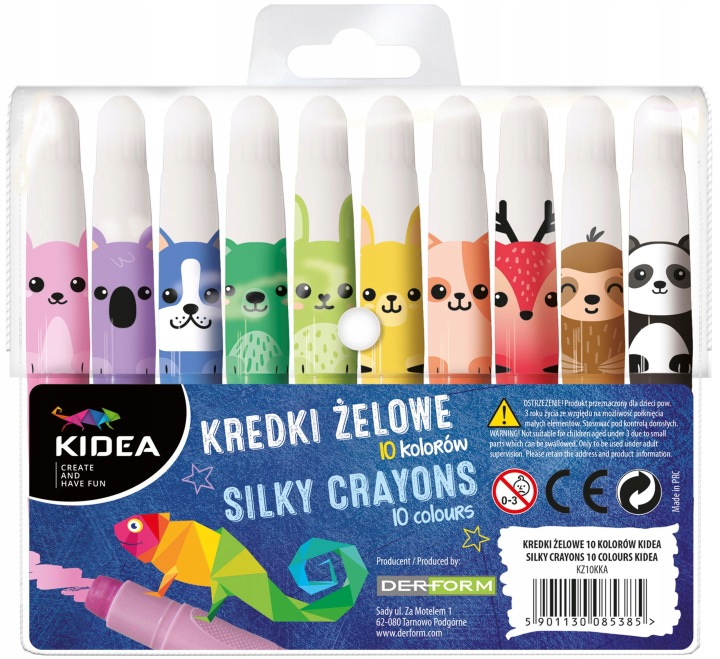 Олівці гелеві SILKY викручувані ZOO 10 кольорів у чохлі KIDEA (вживаний)