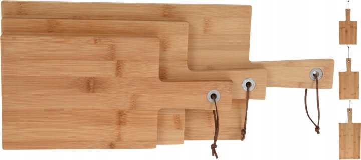 Koopman Sada krájecích desek s rukojetí bamboo 3 ks